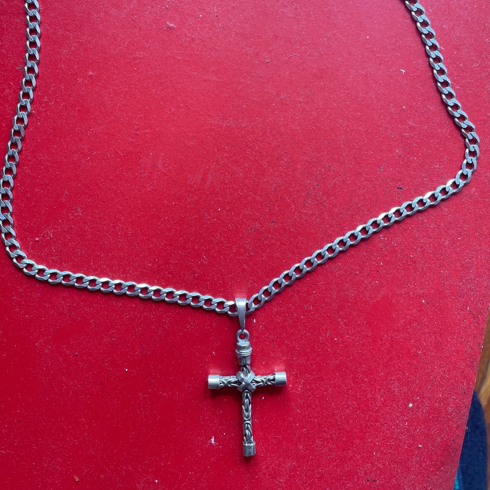 Sterling silver crucifix and chain